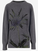Blumarine Wool Blend Sweater With Rhinestones