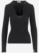 Salvatore Ferragamo bawełniana top z kształtowanym dekoltem