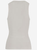 Salvatore Ferragamo Cotton Tank Top With Shaped Neckline