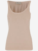 Top con maglia blumarine con logo dell'effetto cast