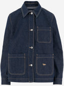 Giacca da lavoro in denim in cotone Maison Kitsune