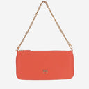 Borsa per frizione in pelle rosa con logo