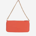 Borsa per frizione in pelle rosa con logo