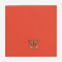 Borsa per frizione in pelle rosa con logo