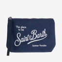 Mc2 Saint Barth Fabric Clutch Bag With Logo