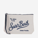 Mc2 Saint Barth Fabric Clutch Bag With Logo