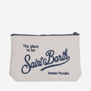 Mc2 Saint Barth Fabric Clutch Bag With Logo