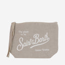 Mc2 Saint Barth Linen Clutch Bag With Logo