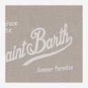 Mc2 Saint Barth Linen Clutch Bag With Logo