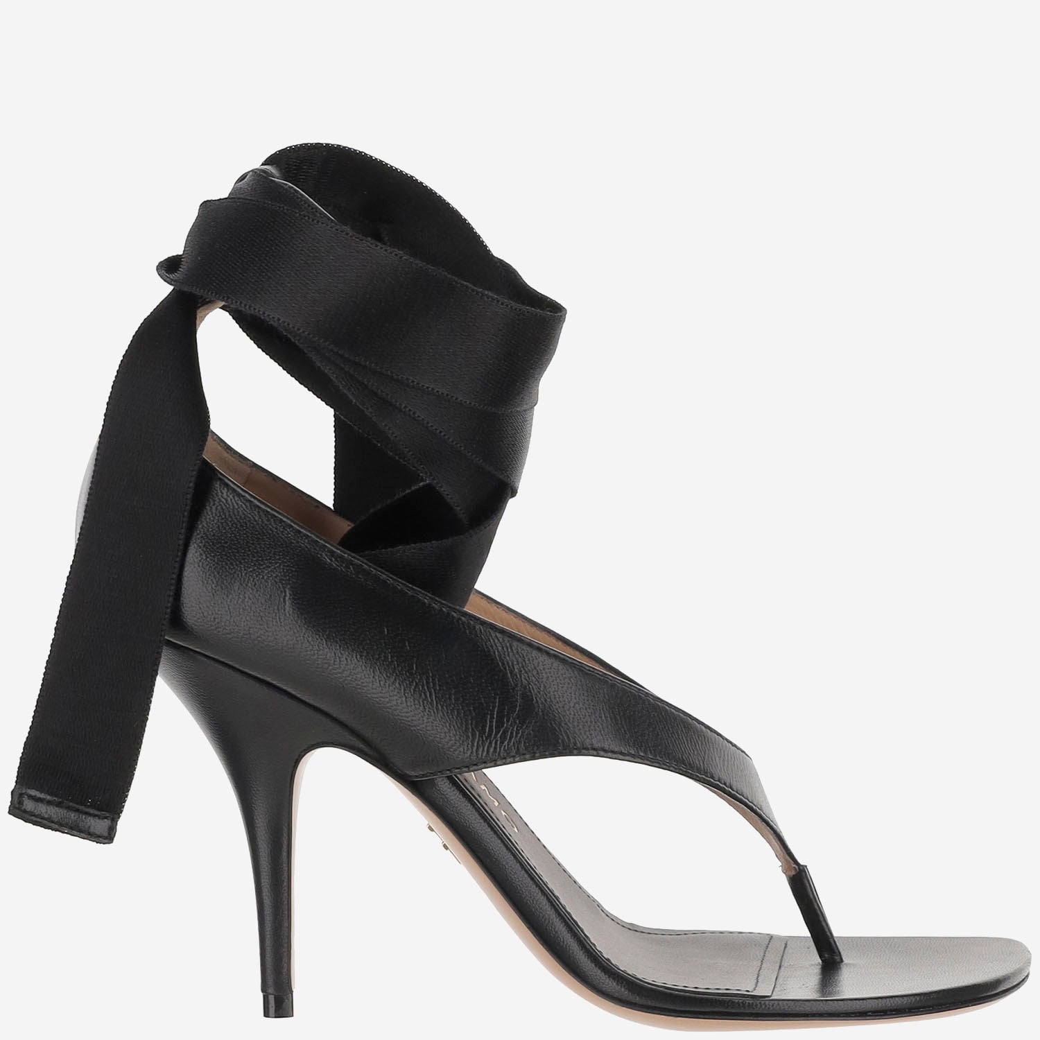 Skórzany sandał Salvatore Ferragamo z piętą