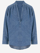 Pinko Bandana Print Denim Shirt
