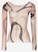 Top di tulle Emilio Pucci con stampa in marmo