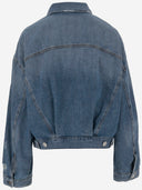 Chaqueta de mezclilla de algodón rosa