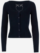 Pinko Silk And Cotton Cardigan With Logo