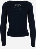 Pinko Silk And Cotton Cardigan With Logo
