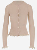 Blumarine gerippte Strickjacke mit Lamés Jakobemugel