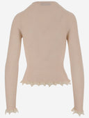 Blumarine gerippte Strickjacke mit Lamés Jakobemugel
