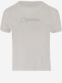 Coperni Cotton T Shirt With Rhinestone Logo