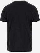Black Score Cotton T Shirt With Print