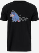Black Score Cotton T Shirt With Print