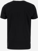 Black Score Cotton T Shirt With Print