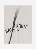 Zwarte score katoenen t -shirt met afdrukken