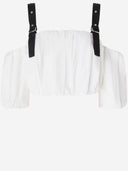 Top de algodón Pinko con hombros con tachuelas
