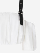 Top de algodón Pinko con hombros con tachuelas