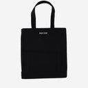 Black Score Cotton Shopping Bag With Print
