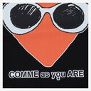 Black Score Cotton Shopping Bag With Print