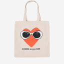 Black Score Cotton Shopping Bag With Print
