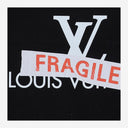 Black Score Cotton Shopping Bag With Print