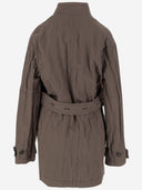 Chaqueta de efecto ruchada de algodón de salvatore ferragamo