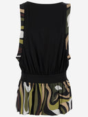 Emilio Pucci gedrapeerde jurk met printmarmer