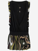Emilio Pucci gedrapeerde jurk met printmarmer