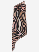 Abito di seta asimmetrico Emilio Pucci con stampa in marmo