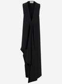 Sport max lange asymmetrische viscose twill jurk