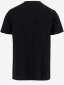 Black Score Cotton T Shirt With Print