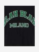 Black Score Cotton T Shirt With Print