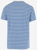 Black Score Cotton T Shirt With Print And Striped Pattern