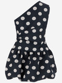 Vestido de un hombro de lunares de patou