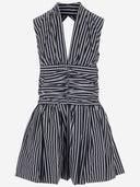 Mini abito di Patou con schiena aperta in poplin di cotone