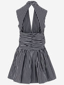 Mini abito di Patou con schiena aperta in poplin di cotone