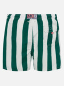 Mc2 Saint Barth Gustavia Striped Swimsuit With St. Barth Embroidery