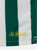 Mc2 Saint Barth Gustavia Striped Swimsuit With St. Barth Embroidery
