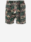 Mc2 Saint Barth Camouflage Swimsuit With Bandana Pattern