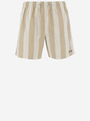 MC2 Saint Barth Gustavia Striped Swimsuit med broderi St. Barth