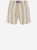 MC2 Saint Barth Gustavia Striped Swimsuit med broderi St. Barth