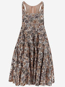 N ° 21 Vestido con patrón floral de paillettes
