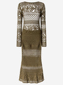 Pinko Long Open Work Crochet Dress